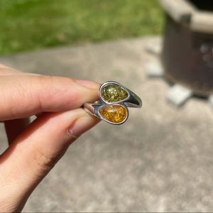 Sterling Silver Amber Ring